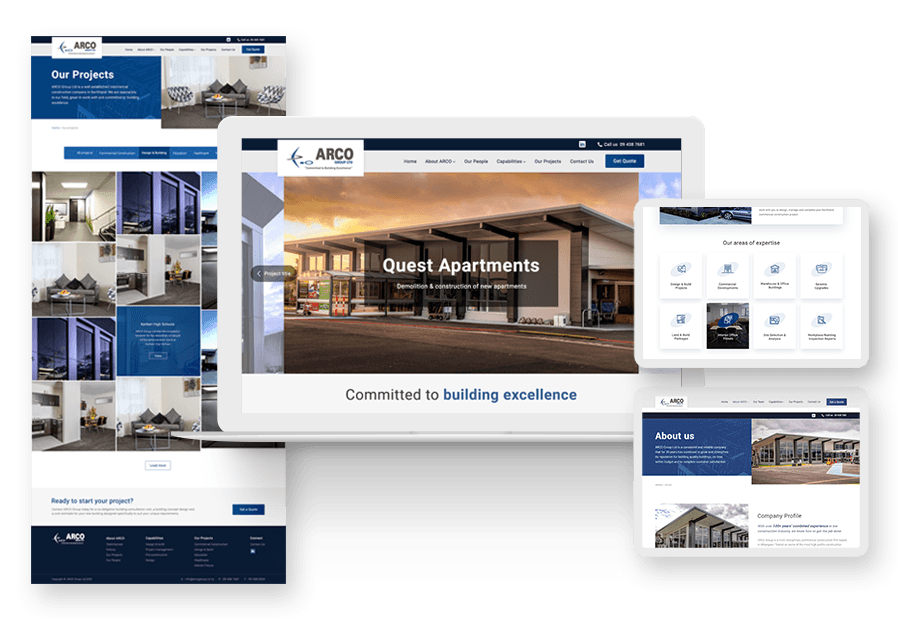 Bitolom created the website for construction company ARCO to present their services